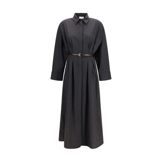 P.A.R.O.S.H. Gray Wool Oves Aries Casual Dress