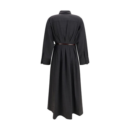 P.A.R.O.S.H. Gray Wool Oves Aries Casual Dress