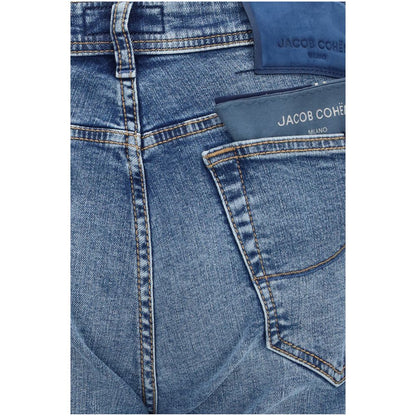 Jacob Cohen Blue Cotton Slim Fit Jeans