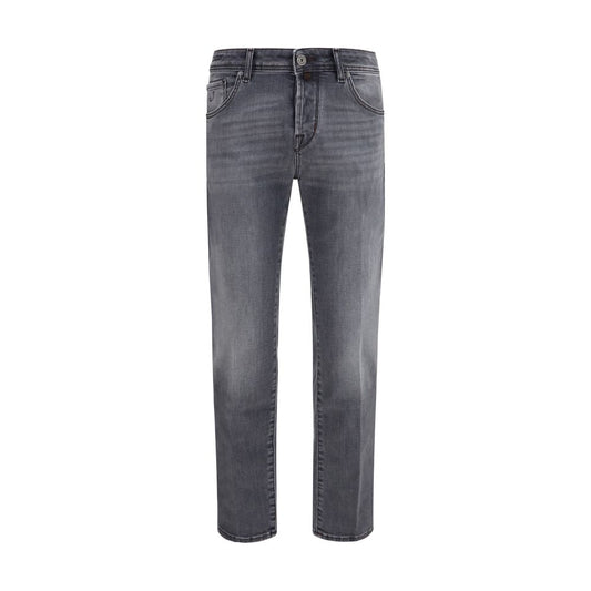 Jacob Cohen Gray Cotton Straight-Leg Jeans