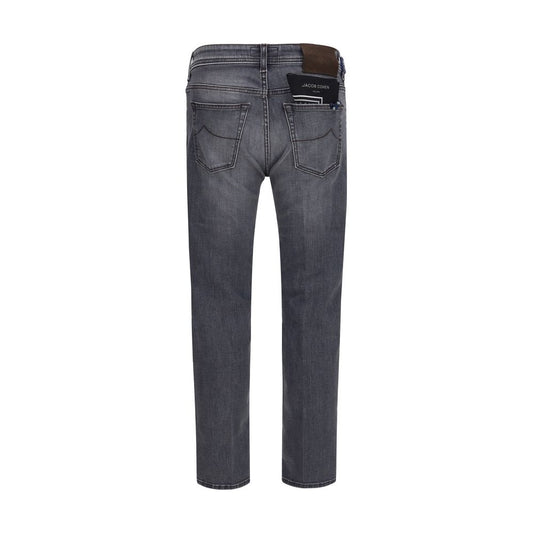Jacob Cohen Gray Cotton Straight-Leg Jeans