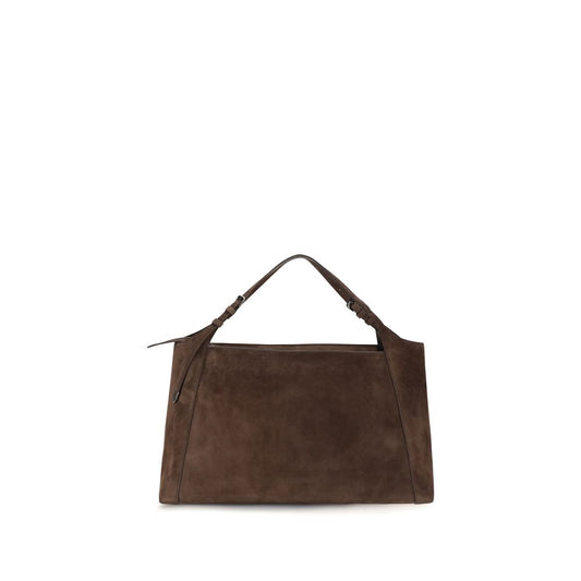 Brunello Cucinelli Brown Suede Leather Shoulder Bag