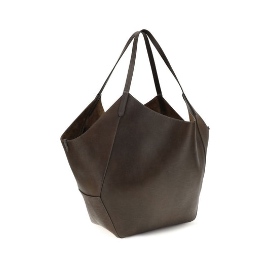 Brunello Cucinelli Brown Calf Leather Bos Taurus Shoulder Bag