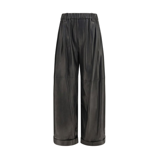Brunello Cucinelli Black Leather Pants