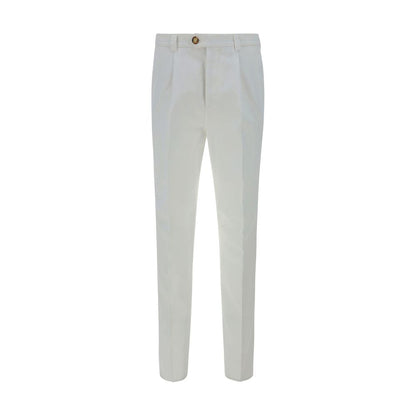 Brunello Cucinelli White Cotton Casual Pants