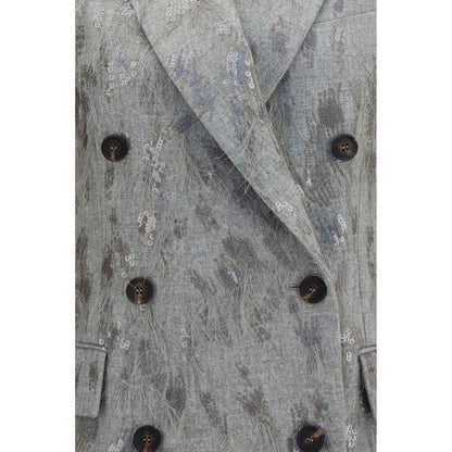 Brunello Cucinelli Gray Wool Oves Aries Sleeveless Jacket