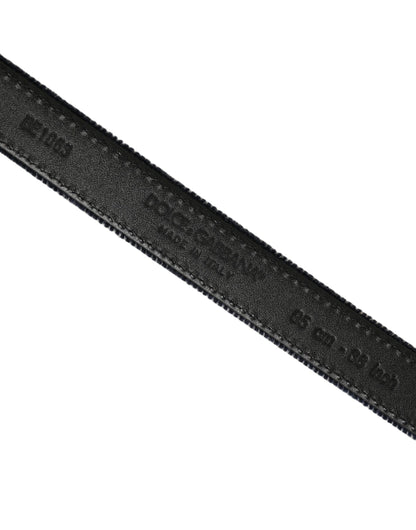 Dolce & Gabbana Dark Blue Velvet Gold Tone Metal Buckle Belt