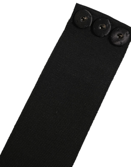 Dolce & Gabbana Black Cotton Wrap Around Tie Cintura Belt