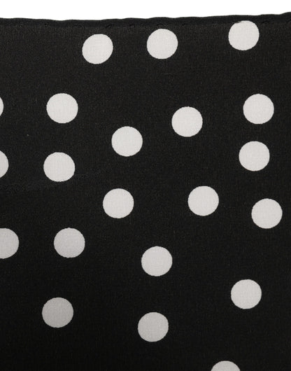Dolce & Gabbana Black White Polka Dot Square Foulard Scarf