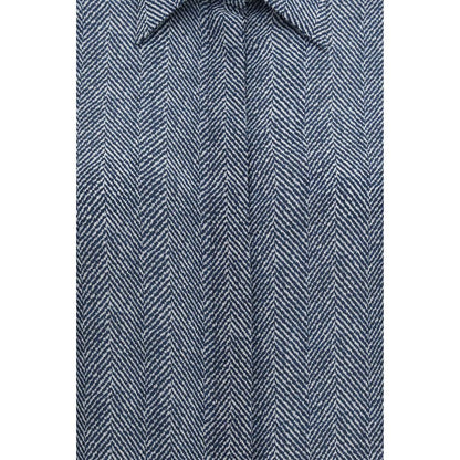 Sara Roka Blue Silk Pattern Shirt