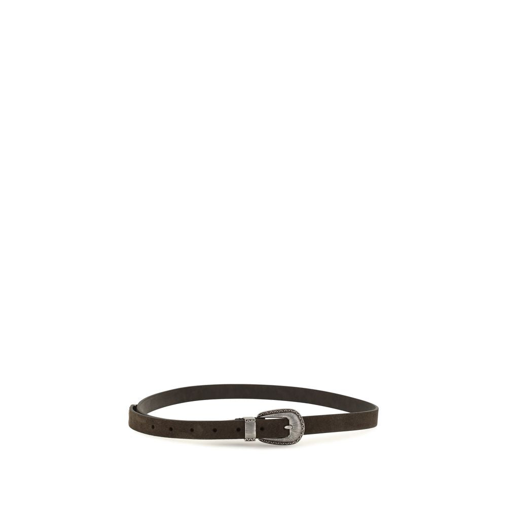 Brunello Cucinelli Brown Suede Leather Belt