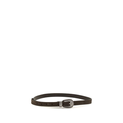 Brunello Cucinelli Brown Suede Leather Belt