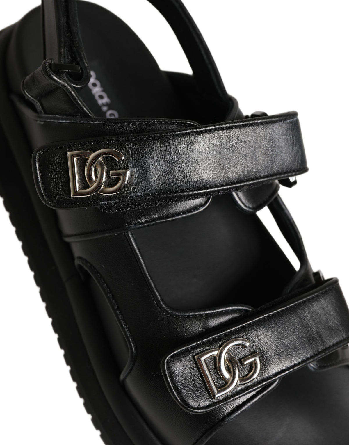 Dolce & Gabbana Black DG Logo Sandals Flats Slippers Shoes