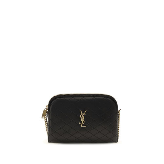 Saint Laurent Schultertasche aus schwarzem Kalbsleder Bos Taurus