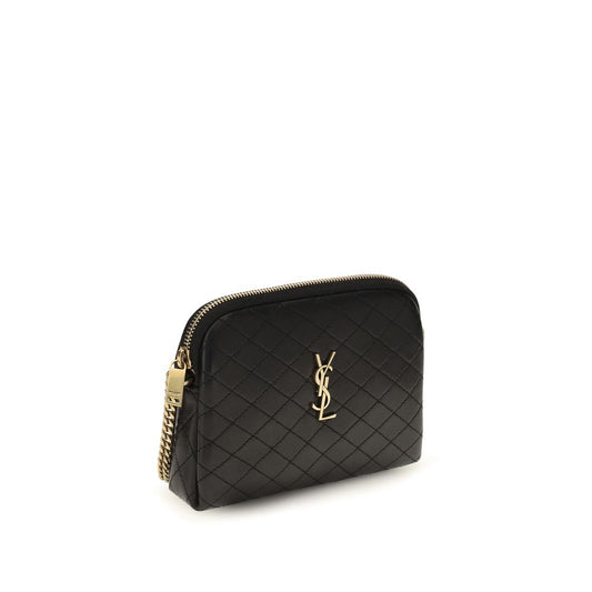Saint Laurent Schultertasche aus schwarzem Kalbsleder Bos Taurus