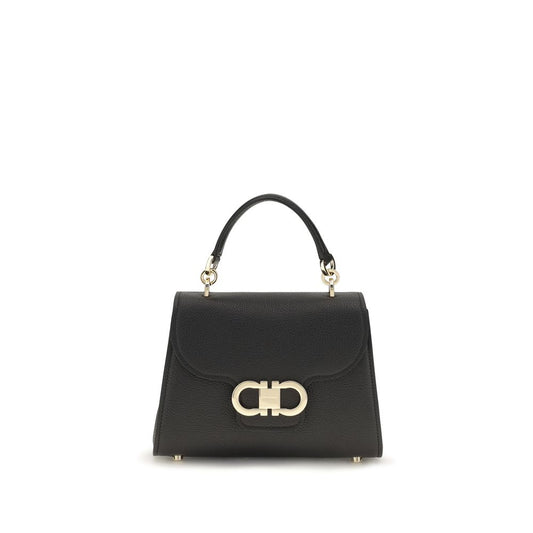 Ferragamo Black Calf Leather Bos Taurus Handbag