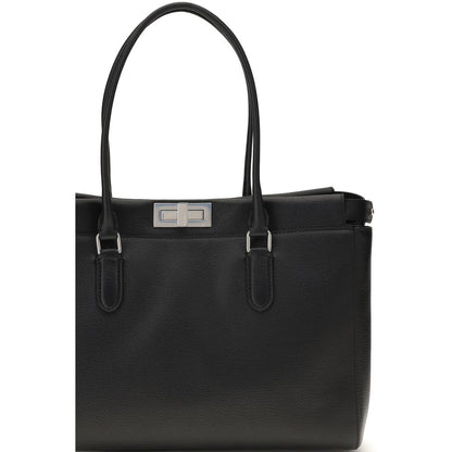 Fendi Black Calf Leather Bos Taurus Shoulder Bag