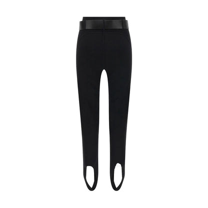 Self-Portrait Black Viscose Athletic Pants