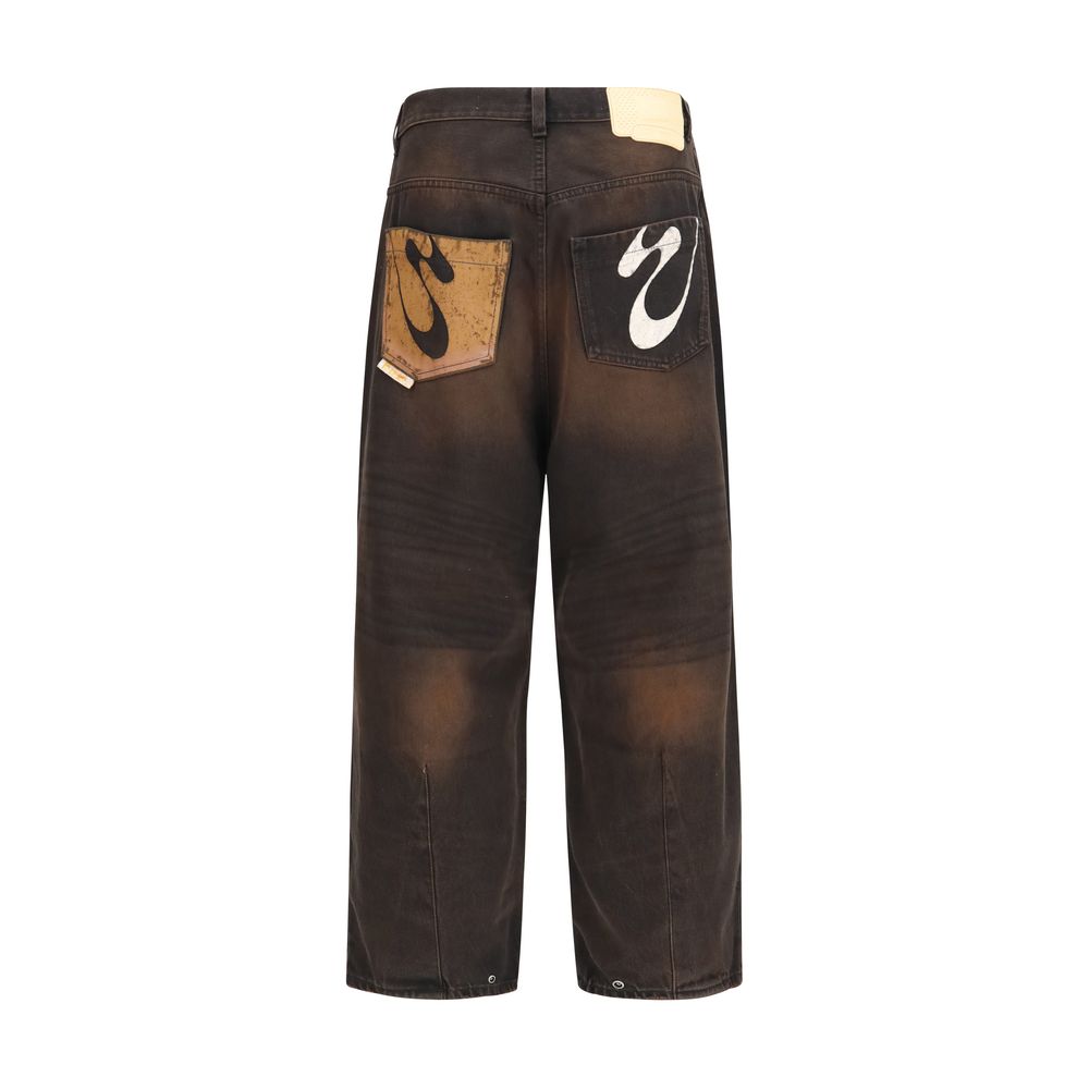 PDF Channel Brown Cotton Jeans Denim