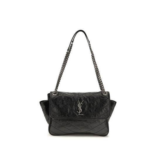 Saint Laurent Schultertasche aus schwarzem Kalbsleder Bos Taurus