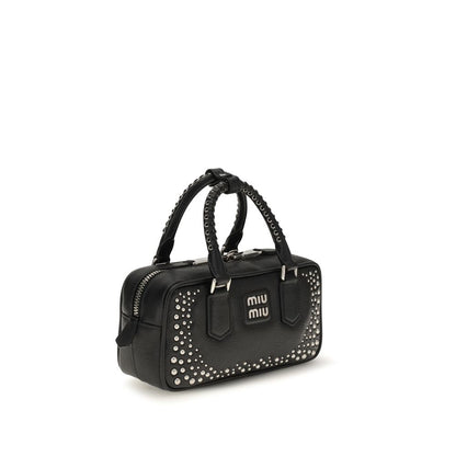 Miu Miu Black Calf Leather Bos Taurus Handbag