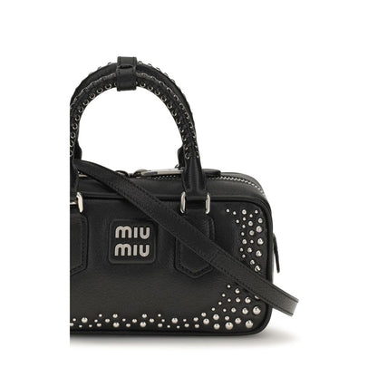 Miu Miu Black Calf Leather Bos Taurus Handbag