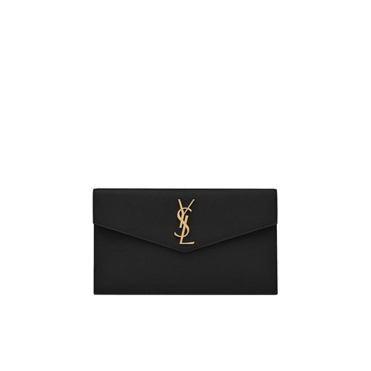 Saint Laurent Clutch aus schwarzem Leder