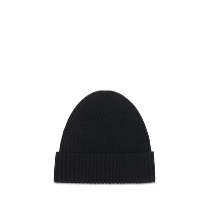 Maison Kitsuné Black Wool Oves Aries Beanie