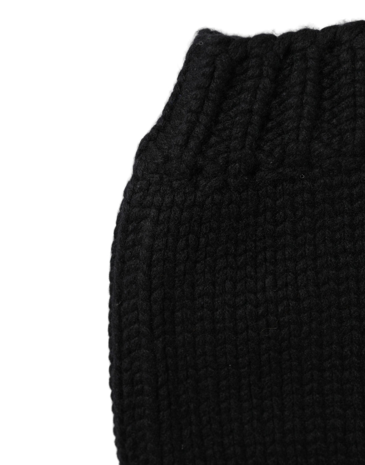 Dolce & Gabbana Black Cashmere Knitted Ribbed Cuff Beanie Hat