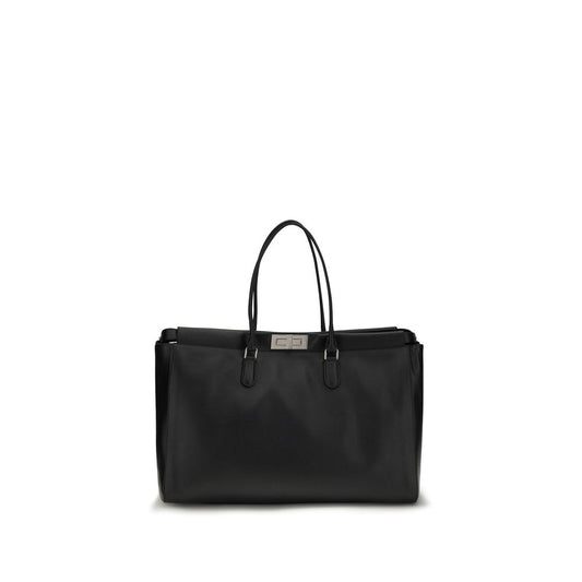Fendi Black Calf Leather Bos Taurus Shoulder Bag