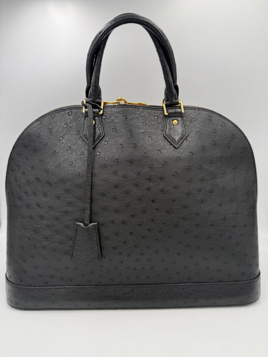Louis Vuitton LOUIS VUITTON Alma GM Handtasche aus Straußenleder