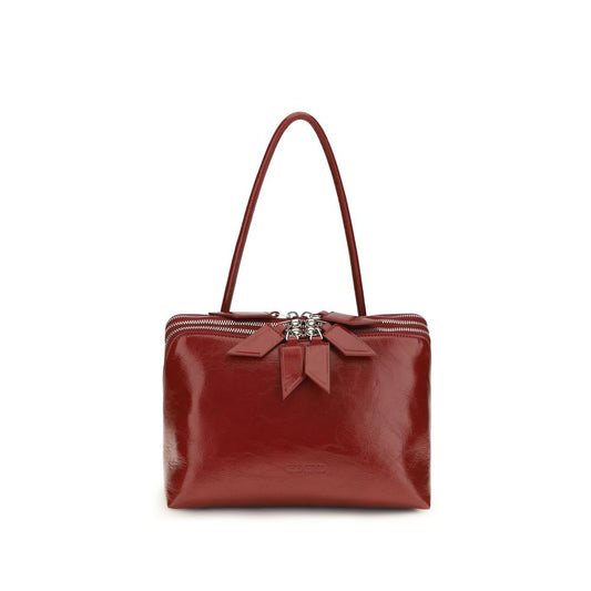 The Attico Schultertasche aus rotem Kalbsleder Bos Taurus