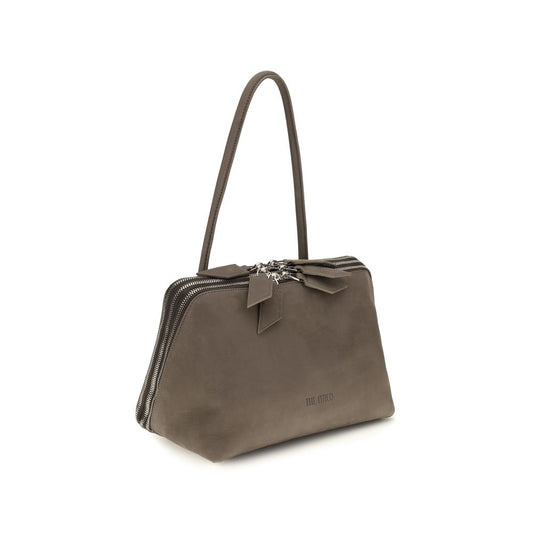 The Attico Schultertasche aus grauem Kalbsleder Bos Taurus