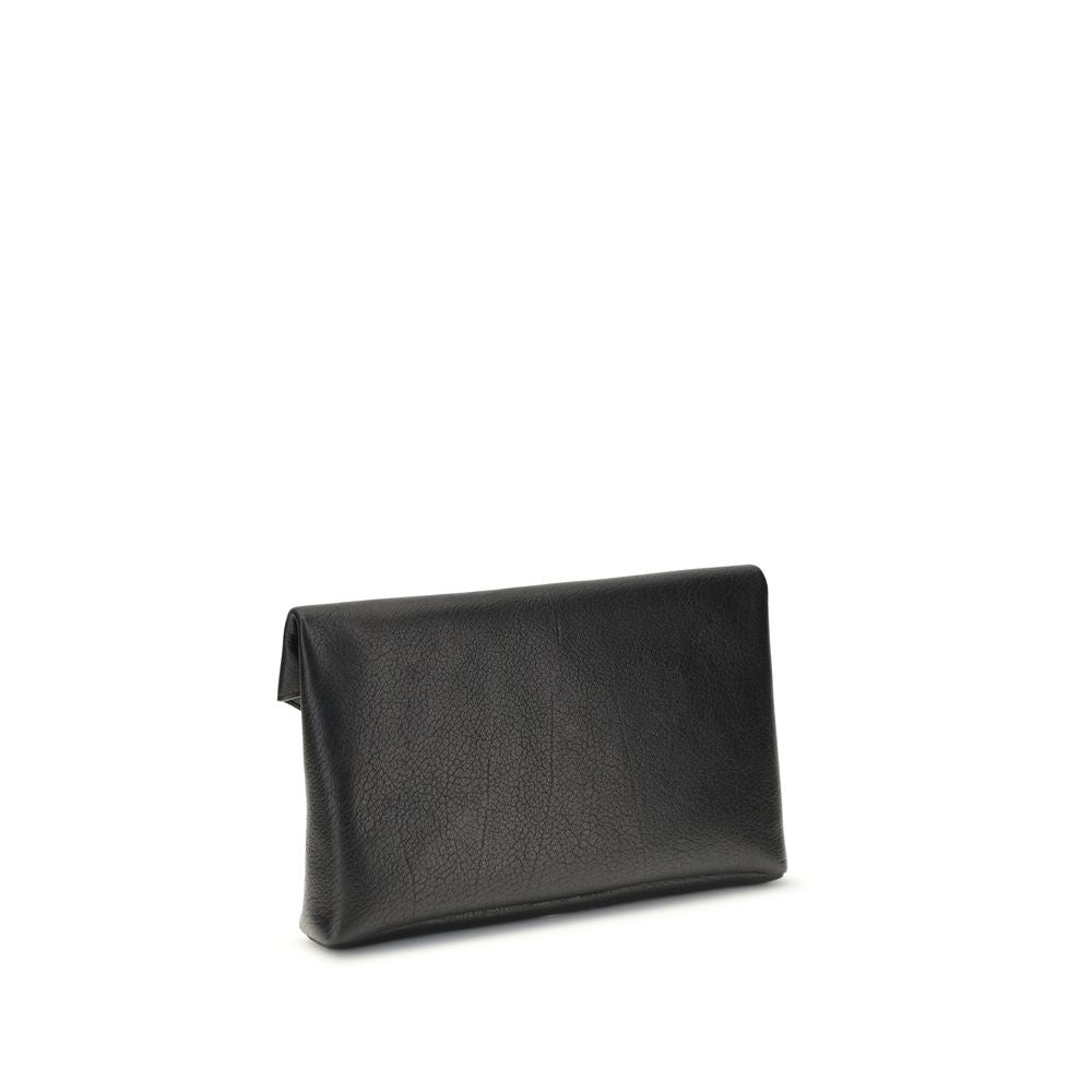 Saint Laurent Schwarze Kalbsleder Bos Taurus Clutch-Tasche
