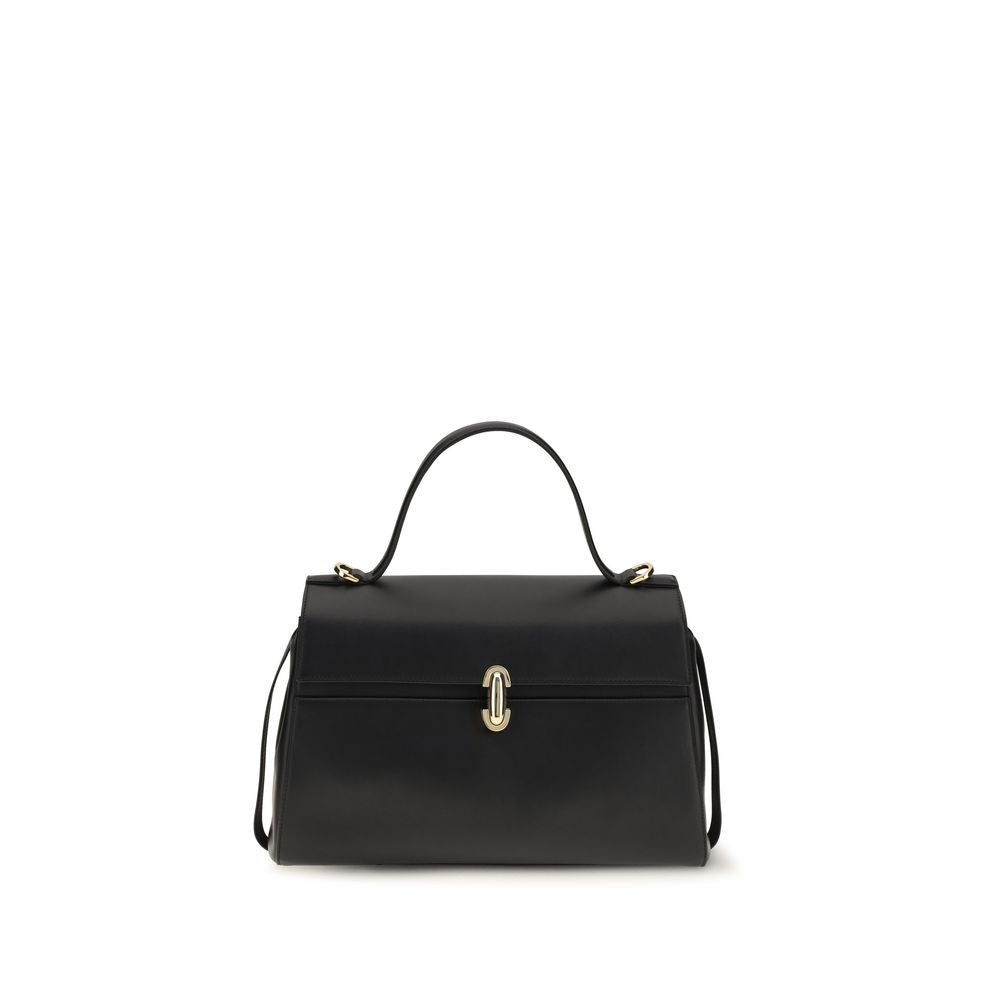 Savette Black Calf Leather Bos Taurus Handbag