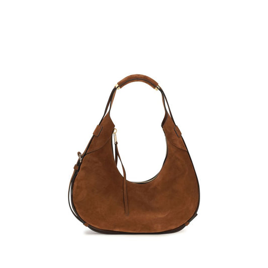 Moschino Schultertasche aus braunem Wildleder