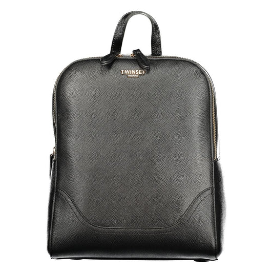 Twinset Damen-Rucksack aus schwarzem Polyurethan