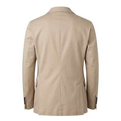 Roberto Pepe Luxury Beige Cotton Men Jacket