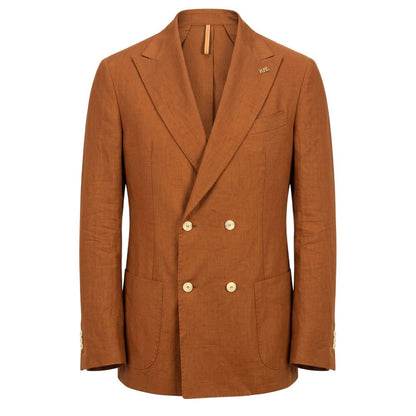 Roberto Pepe Luxury Brown Linen Men's Jacket