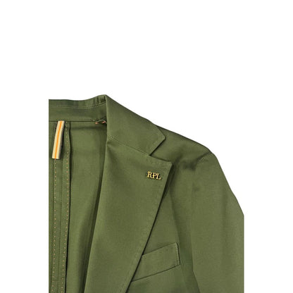 Roberto Pepe Luxury Green Cotton Men Jacket