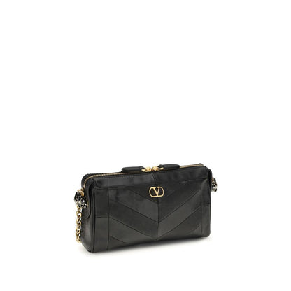 Valentino Garavani Black Napa Leather / Calf Bos Taurus Shoulder Bag
