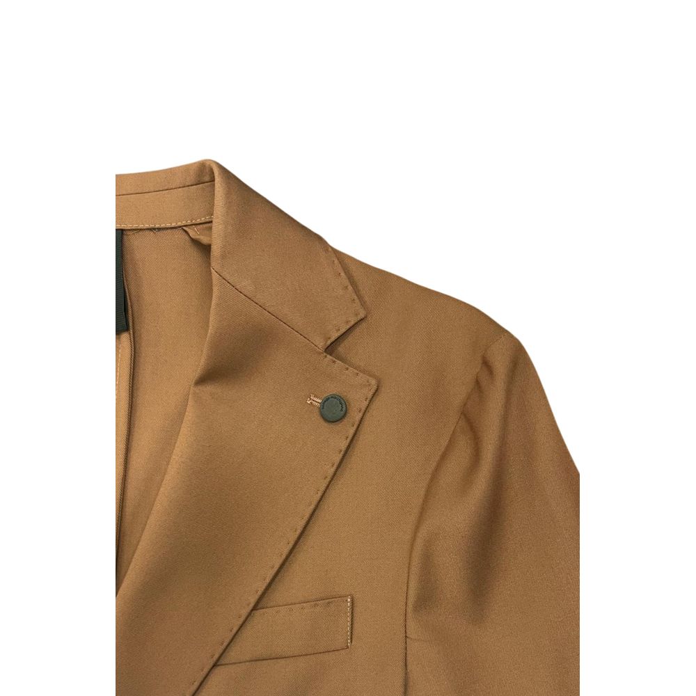 Roberto Pepe Luxury Brown Viscose Men's Jacket