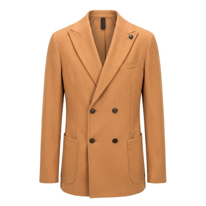 Roberto Pepe Luxury Brown Wool Men Jacket