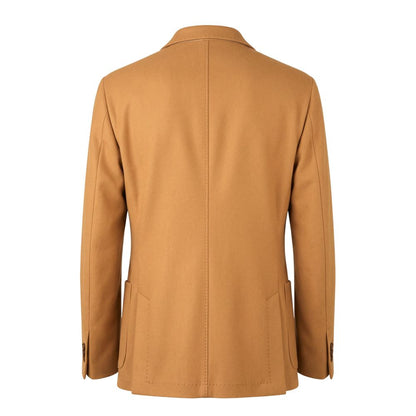Roberto Pepe Luxury Brown Wool Men Jacket