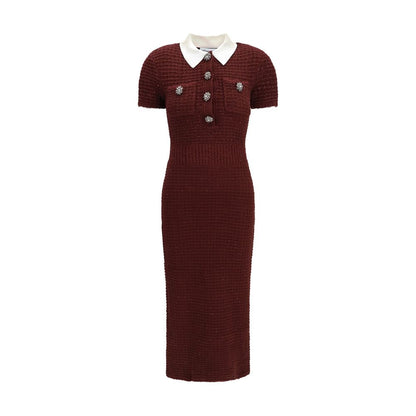 Self-Portrait Bordeaux Polyester Casual Dress