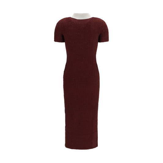 Self-Portrait Bordeaux Polyester Casual Dress