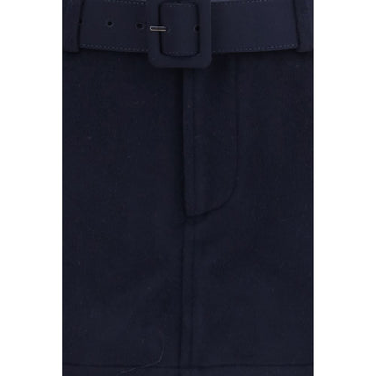 Self-Portrait Blue Wool Oves Aries Bermuda Shorts