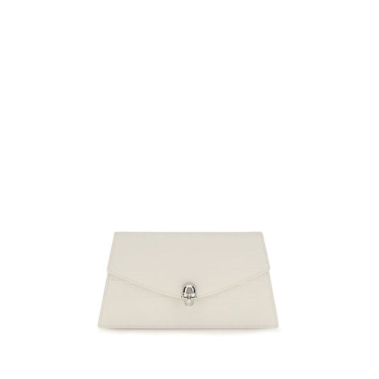 Alexander McQueen Clutch aus weißem Kalbsleder Bos Taurus
