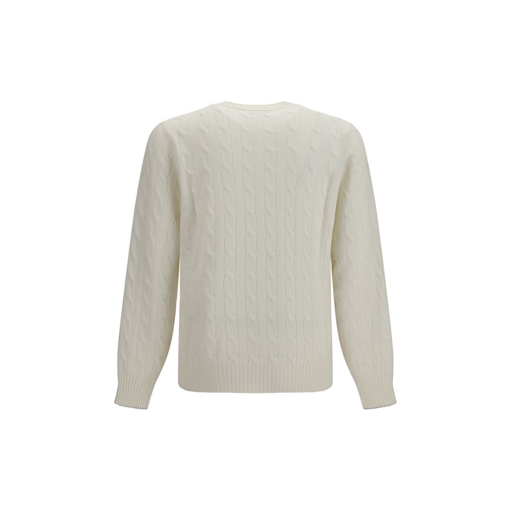 Brunello Cucinelli Weißer Kaschmirpullover