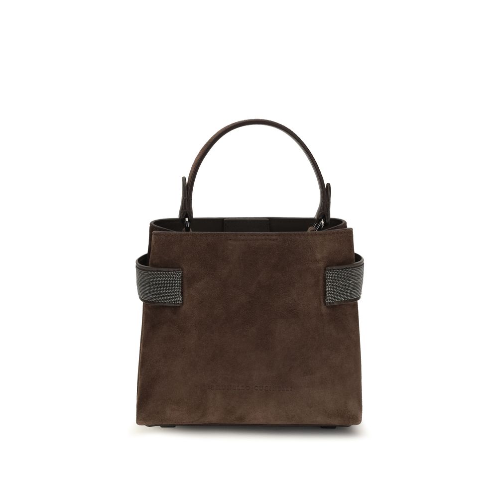 Brunello Cucinelli Handtasche aus braunem Kalbsleder vom Bos Taurus